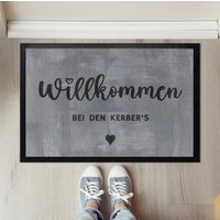 Fußmatte Grau Steinoptik | Geschenk Türmatte Personalisiert Mit Namen Modern Dünn Wunschtext Familie Grau Waschbar Fußmatte Grau Steinoptik | Geschenk Türmatte Personalisiert Mit Namen Modern Dünn Wunschtext Familie Grau Waschbar von FussmattenKINGde