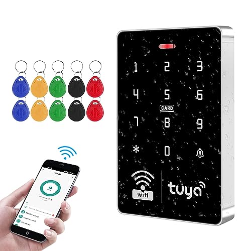 FUSYTULY WiFi Tuya RFID-Zugangskontrolltastatur IP68 wasserdicht, Dual-Frequenz 125 kHz / 13,56 MHz Touch-Passwort-Zugangskontrolle, Telefon Smart App Entriegelung Türsystem FUSYTULY WiFi Tuya RFID-Zugangskontrolltastatur IP68 wasserdicht, Dual-Frequenz 125 kHz / 13,56 MHz Touch-Passwort-Zugangskontrolle, Telefon Smart App Entriegelung Türsystem von FusyTuly