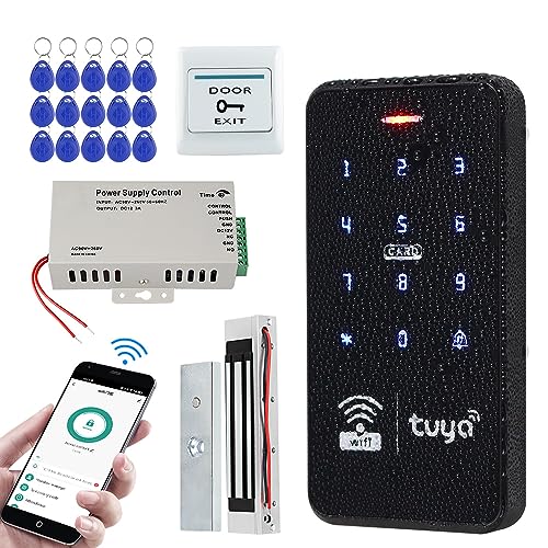 FUSYTULY wasserdichte Drahtlose Tür zugangskontrollsysteme Kits WiFi Tuya RFID Tastatur 125KHz 13.56MHz + DC12V 3A Netzteil, 180KG Magnetische Schlag Elektrische Schlösser (Kit S20Tuya-Magnetic Lock) FUSYTULY wasserdichte Drahtlose Tür zugangskontrollsysteme Kits WiFi Tuya RFID Tastatur 125KHz 13.56MHz + DC12V 3A Netzteil, 180KG Magnetische Schlag Elektrische Schlösser (Kit S20Tuya-Magnetic Lock) von FusyTuly