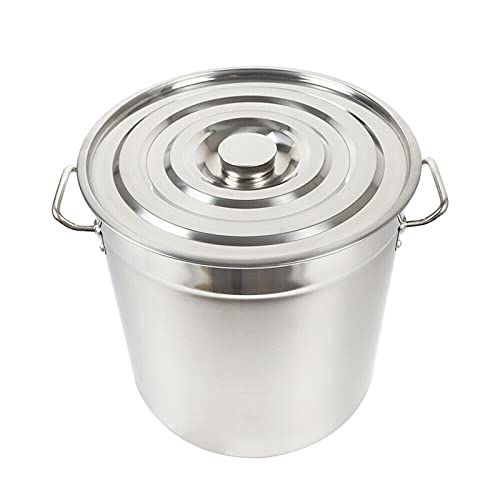 35L/50L/70L Kochtopf für Suppen 201 Edelstahl Suppentopf mit Deckel Universaltopf Suppentopf Catering Kochtöpfe Suppentopf Mit Deckel, Verstärkte Seitengriffe Aus Edelstahl (30L) von Futchoy