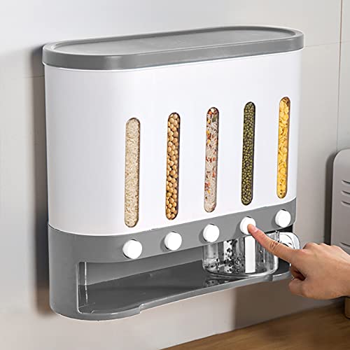 Futchoy 5 IN 1 Müslispender Wandmontage 10L Vorratsdosen Set Lebensmittelspender Trockenfutter Behälter Spender Aufbewahrung Futchoy 5 IN 1 Müslispender Wandmontage 10L Vorratsdosen Set Lebensmittelspender Trockenfutter Behälter Spender Aufbewahrung von Futchoy