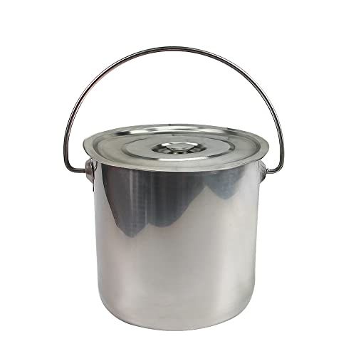 6/12/20/35 Litres Edelstahltopf mit Griffen und Deckel | Edelstahl poliert | Groß Gastronomie Kochtopf | Rostfrei Gemüse- Suppentopf | ideal als Suppentopf (12 L) von Futchoy