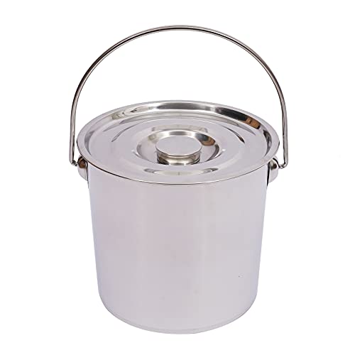 6L/12L/20L Edelstahl Eimer Kücheneimer Futtereimer Milcheimer Edelstahl Suppentopf Catering Kochtöpfe Suppentopf Mit Deckel, Verstärkte Seitengriffe Aus Edelstahl (20L) von Futchoy