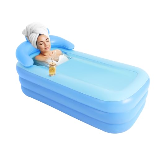 Aufblasbare Badewanne für Erwachsene, aufblasbare Badewanne mit tragbarer Faltfunktion, Luftbadewanne Spa mit rutschfester Oberfläche für Familienbadezimmer oder Spa von Futchoy