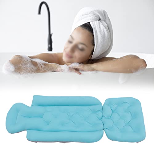 Badekissen, Badewannenkissen, Unterstützung für Rücken, Nacken und Kopf,Luxus Badewanne Nackenkissen, Badewanne Kissen mit 10 Saugnäpfen(113 X 40cm) (blau) von Futchoy