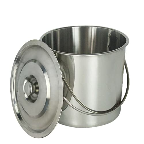 Edelstahl Eimer Kücheneimer Futtereimer Milcheimer SektkühlerEiseimer Edelstahleimer Eiskübel mit Deckel EIS-Eimer 6/12/20L (12L) von Futchoy