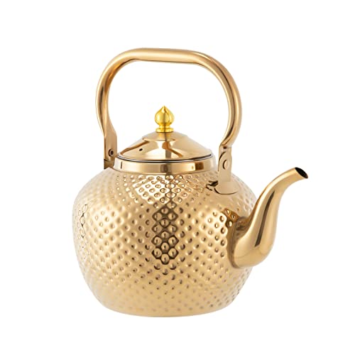 Edelstahl Teekanne mit Siebeinsatz Metall Teekessel Wasserkocher von Futchoy