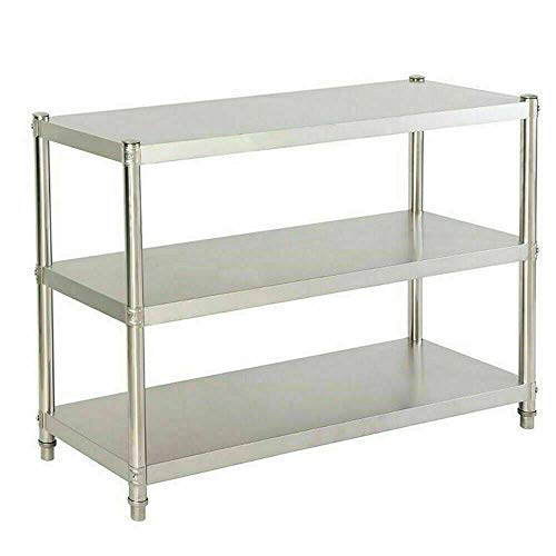 Futchoy Edelstahlregal Gastronomie 3 Böden Schwerlastregal Lagerregal 50kg küchenregale standregal 80 x 80 x 40 cm Standing Shelf Rack (3 Böden) von Futchoy