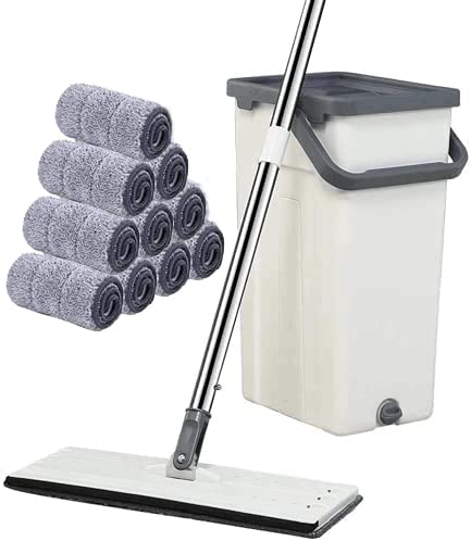 Flach-Mopp Wischmopp Set mit 10 Mikrofaser Pads Wischsystem für Bodenreinigung Wischsystem bodenwischer Set Putzeimer mit Wischmop Set Wischer Set mit auswringfunktion zu Reinigung für Alle Boden Flach-Mopp Wischmopp Set mit 10 Mikrofaser Pads Wischsystem für Bodenreinigung Wischsystem bodenwischer Set Putzeimer mit Wischmop Set Wischer Set mit auswringfunktion zu Reinigung für Alle Boden von Futchoy