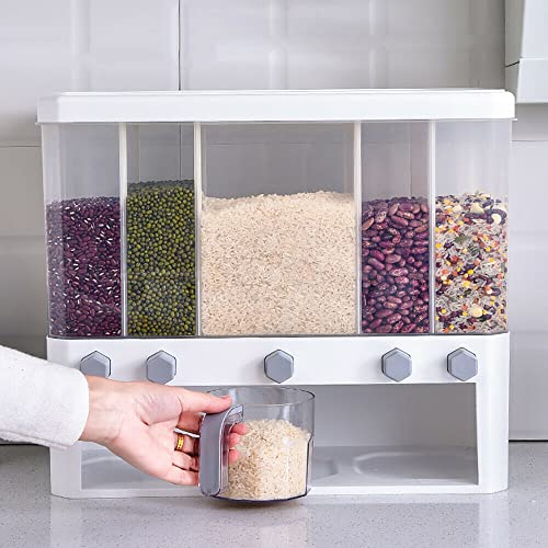 Futchoy 10L 5 Gitter Küche Müslispender Getreidespender Wand Müslibehälter Container Trockenfutterspender Futchoy 10L 5 Gitter Küche Müslispender Getreidespender Wand Müslibehälter Container Trockenfutterspender von Futchoy