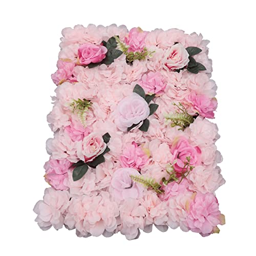 Futchoy 12Stück künstliche Blumenwand Blumen Wandpaneel Heimdekoration Home Hochzeit Party Hintergrund 60 x 40 cm Dahlienrose + Wasserpest (Hell-Pink) von Futchoy