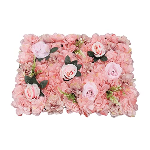 Futchoy 12Stück künstliche Blumenwand Blumen Wandpaneel Heimdekoration Home Hochzeit Party Hintergrund 60 x 40 cm Dahlienrose + Wasserpest (rosa) von Futchoy