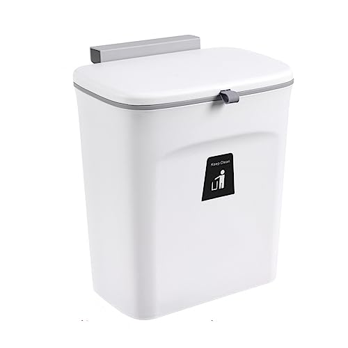 Futchoy 9L Mülleimer, Recycling-Eimer mit Deckel, Küche Mülleimer Schlafzimmer Wohnzimmer (White) von Futchoy