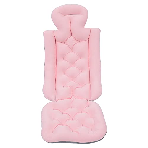 Futchoy Badewannenkissen mit 10 Saugnäpfen Badewannenmatte mit Kissen Badewannenkissen Matratze für Badewanne Mesh Matte (Rosa) von Futchoy