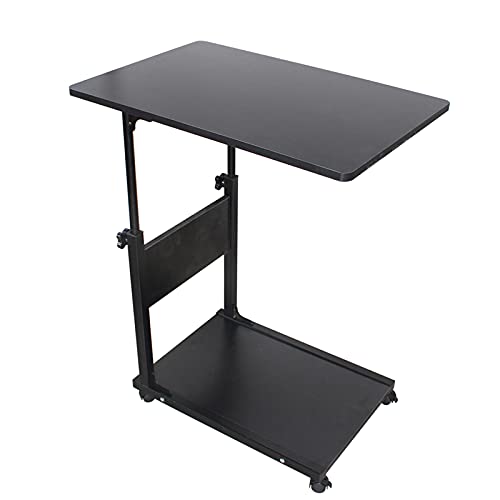 Futchoy Beistelltisch Sofatisch mit Rollen - Kaffeetisch Betttisch Laptoptisch Nachttisch Couchtisch Laptoptisch in C-Form für Wohnzimmer, Schlafzimmer (Schwarz) von Futchoy