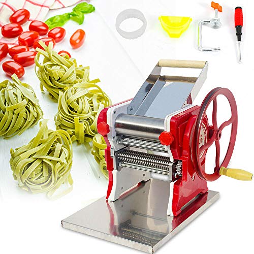 Futchoy Edelstahl Pastamaschine Nudelmaschine Pastamaker Pasta Machine Noodle 0.5-5mm für Spaghetti Pasta und Lasagne Pastamaschine Pastamaker von Futchoy