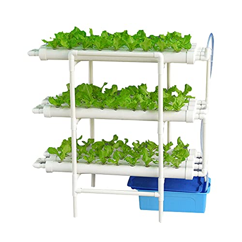 Futchoy Hydroponic Grow Kits 3 Schichten 108 Standorte Gemüse Blumen Hydroponics-System Gemüsewerkzeug Grow Kit + Schlauch PVC Hydroponic Pipe Home für Hydroponische (Ohne Becken) von Futchoy