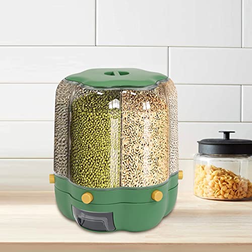 Futchoy Müslispender Cerealienspender Cornflakes Spender 6 in 1, Cereal Getreide Dispenser Lebensmittelbehälter für Küche Frühstück (Plus 12,5KG Grün) von Futchoy