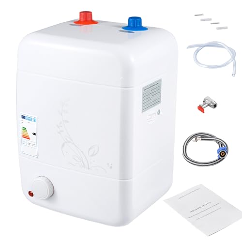 Kleinspeicher Untertisch 8L druckfest - Warmwasserspeicher 1500W Untertisch 30-75℃ Temperature Einstellbar 23 x 21 x 36cm Durchlauferhitzer 230V von Futchoy