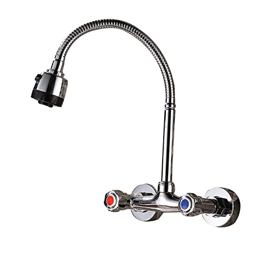 Küchenarmatur Wandarmatur Zweigriff Wasserhahn Wandmontage schwenkbar flexible Geschirrbrause Spültischarmatur Messing Armatur Küchenarmatur Wandarmatur Zweigriff Wasserhahn Wandmontage schwenkbar flexible Geschirrbrause Spültischarmatur Messing Armatur von Futchoy