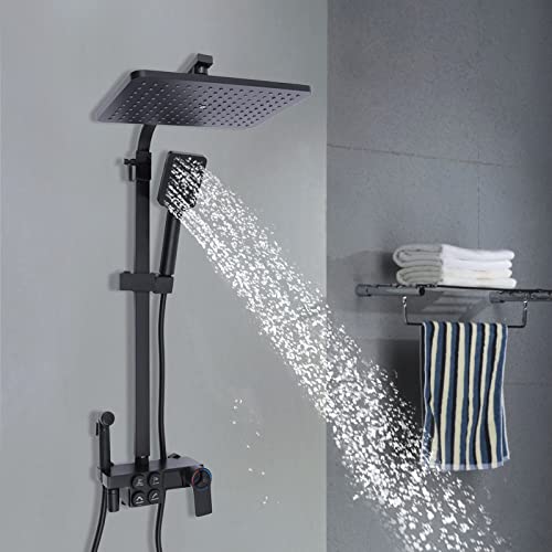Luxus-Regendusche für Badezimmer Wandmontage, Regenduschkopfsystem, gebürstetes Nickel-Finish, Duscharmatur von Futchoy
