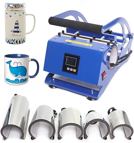 Tassenpresse Mug Sublimationspresse 600W - 200 ℃ Heisspresse Hitzepresse mit 6 Untersetzer Transferpresse Tassen Bedrucken Multifunktionale Sublimations-Drucker Becherdruckmaschine für Kaffeetasse von Futchoy