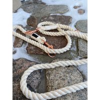 string Leas "Angel" - Seil Leash Cotton Hund | Nautical Dog Hundeführung Haustierzubehör Solid Brass von FuterkowcyPL