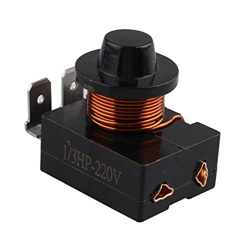 Futheda 1/3 HP 220 V Kühlschrank PTC Starter Relais Kunststoffgehäuse 3-polig 250 W Kompressor Relais Starter Kühlschrank Teile für 1/3 HP Kühlschrank (schwarz) von Futheda