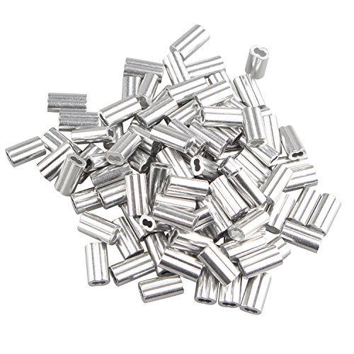 Futheda 100 PCS 1,2 mm Kabel Draht Seil Aluminium Ärmel Clips Crimpen Schlaufen silber Ton mit doppeltem Löcher Futheda 100 PCS 1,2 mm Kabel Draht Seil Aluminium Ärmel Clips Crimpen Schlaufen silber Ton mit doppeltem Löcher von Futheda