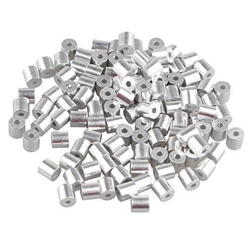 Futheda 100 PCS Kabel Draht 1,0 mm Seil Aluminium Ärmel Clips Crimpen Schlaufen silber Ton mit einem Loch von Futheda