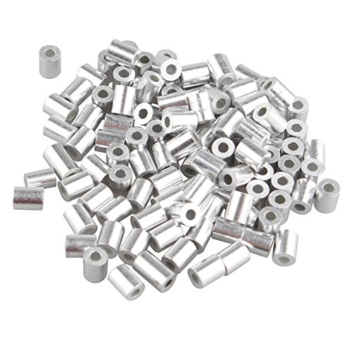 Futheda 100 PCS Kabel Draht 1,5 mm Seil Aluminium Ärmel Clips Crimpen Schlaufen silber Ton mit einem Loch Futheda 100 PCS Kabel Draht 1,5 mm Seil Aluminium Ärmel Clips Crimpen Schlaufen silber Ton mit einem Loch von Futheda