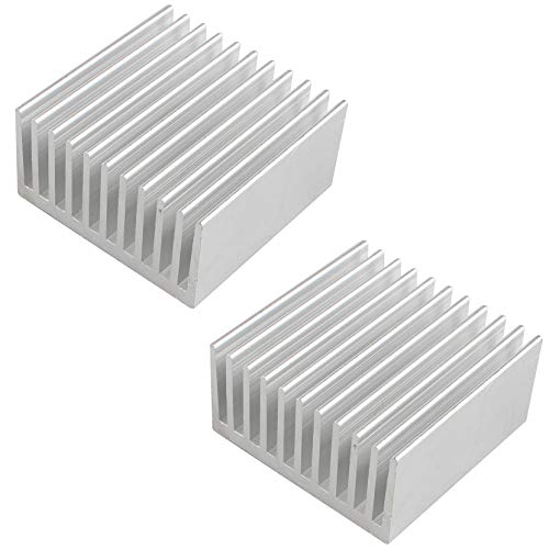 Futheda 2 x Aluminium-Chipsatz Kühlkörper Kühlkörper Kühlkörper Kühlflosse Silber für CPU LED Power Active elektronische Komponente ohne Klebstoff 40 x 40 x 20 mm von Futheda