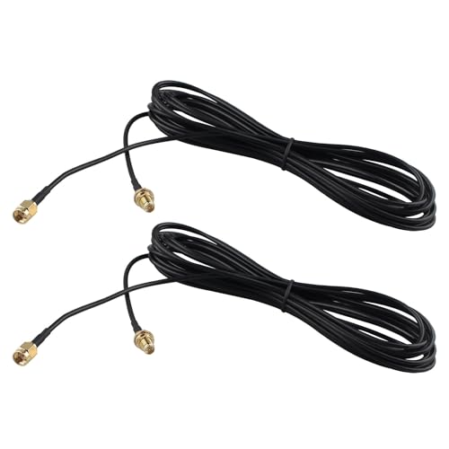Futheda 2 Stück RP-SMA-Stecker auf RP-SMA-Buchse WLAN Antennen Verlängerungskabel 5M RG174 Koaxialkabel für WLAN Router Gateway FPV Antenne Kabellose LAN PCI Karte Futheda 2 Stück RP-SMA-Stecker auf RP-SMA-Buchse WLAN Antennen Verlängerungskabel 5M RG174 Koaxialkabel für WLAN Router Gateway FPV Antenne Kabellose LAN PCI Karte von Futheda