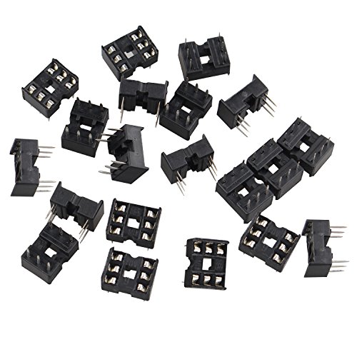 Futheda 20 Stück 6 Pin 2,54 mm Pitch Dip/Dil IC Sockets Lötversion Adapter von Futheda