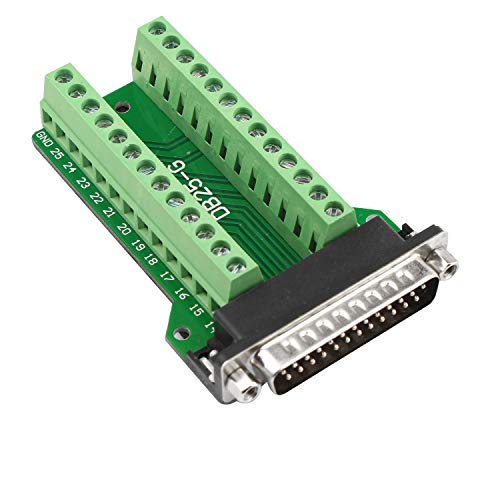 Futheda D-sub DB25-G2 Steckeranschluss, Breakout-Board-Stecker, 25-polig, 2-reihig, lötfrei, PCB-Platine, Terminal-Block-Adapter mit Rändelschrauben Futheda D-sub DB25-G2 Steckeranschluss, Breakout-Board-Stecker, 25-polig, 2-reihig, lötfrei, PCB-Platine, Terminal-Block-Adapter mit Rändelschrauben von Futheda