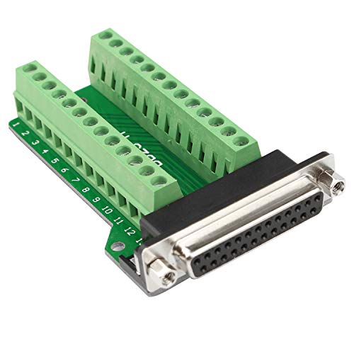 Futheda D-sub DB25-M2 Buchse Breakout Board Connector 25 Pin 2-reihig lötfrei PCB Board Terminal Block Adapter mit Rändelschrauben Futheda D-sub DB25-M2 Buchse Breakout Board Connector 25 Pin 2-reihig lötfrei PCB Board Terminal Block Adapter mit Rändelschrauben von Futheda