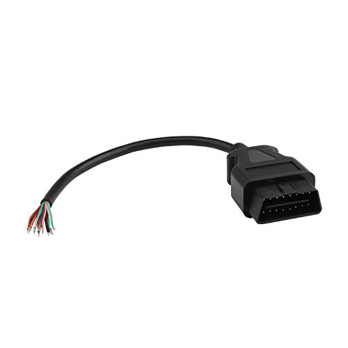 Futheda OBD-II 16-poliges Kabel zum Ende, offenes Kabel, OBD2-Stecker, 16-poliges Verbindungsstück, rundes Verlängerungskabel, 30 cm von Futheda