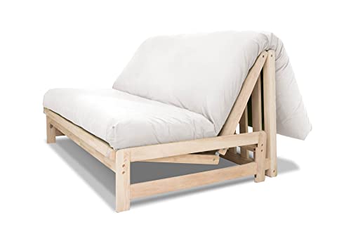 Futon Online Schlafsofa A-Frame mit Futon aus Baumwolle und Bezug in Ecru von Futon On Line