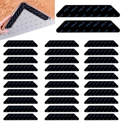 32 Stück Premium PET Anti-Rutsch-Teppichgreifer, wiederverwendbare und waschbare Teppichgreifer für Hartholz, Laminat, Fliesenböden – einfache Installation, starker Halt, keine Rückstände – ideal für von FutrLiv