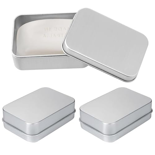 Seifenschale aus Aluminium mit Abtropfgestell, wasserdicht, feuchtigkeitsbeständig, rostfreie Metall-Seifenschalen für Zuhause und Reisen, perfekt für die Aufbewahrung von Shampoo und Seife, 3 Stück Seifenschale aus Aluminium mit Abtropfgestell, wasserdicht, feuchtigkeitsbeständig, rostfreie Metall-Seifenschalen für Zuhause und Reisen, perfekt für die Aufbewahrung von Shampoo und Seife, 3 Stück von FutrLiv