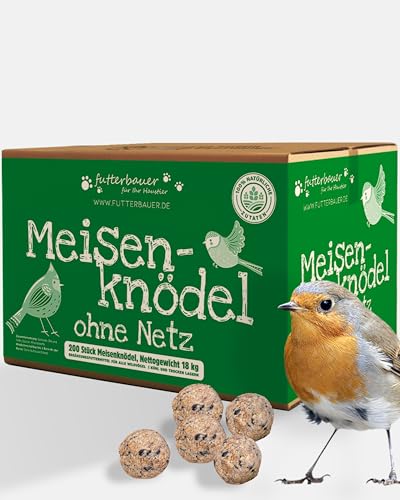 Futterbauer Meisenknödel 200 Stück ohne Netz, Hochwertige Meisenknödel für Wildvögel, ca. 90 g je Knödel, mit Vitaminen & Fetten Futterbauer Meisenknödel 200 Stück ohne Netz, Hochwertige Meisenknödel für Wildvögel, ca. 90 g je Knödel, mit Vitaminen & Fetten von Futterbauer