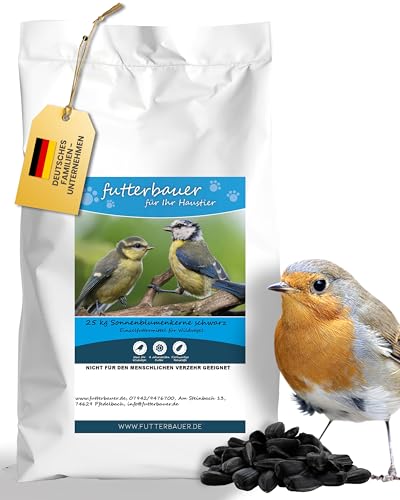 Futterbauer 25kg Sonnenblumenkerne schwarz Vogelfutter von Futterbauer