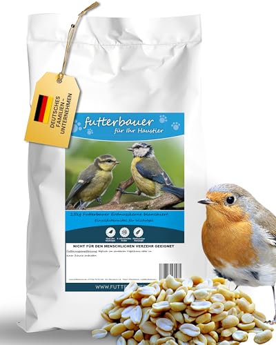 Futterbauer Erdnüsse blanchiert 25 kg, Weiße & schalenlose Erdnusskerne für Wildvögel & Eichhörnchen, Ambrosia kontrolliert, hochwertiges Vogelfutter Futterbauer Erdnüsse blanchiert 25 kg, Weiße & schalenlose Erdnusskerne für Wildvögel & Eichhörnchen, Ambrosia kontrolliert, hochwertiges Vogelfutter von Futterbauer
