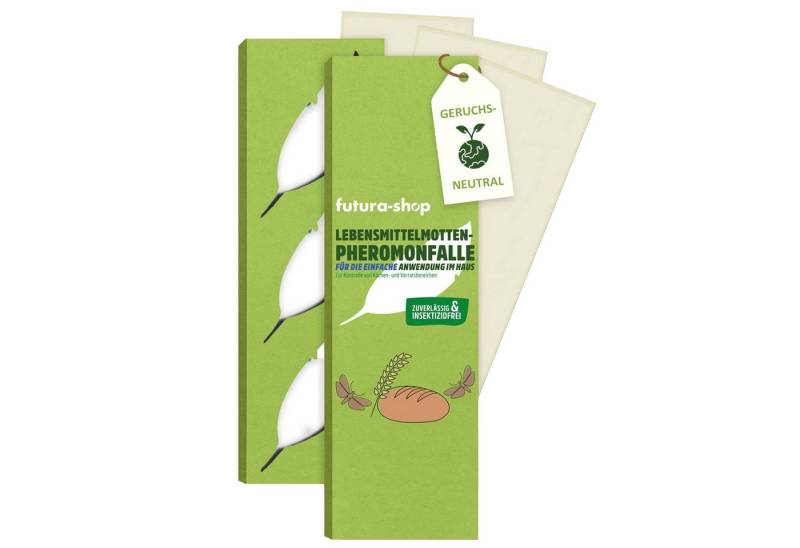 Futura-Shop Insektenfalle Mottenfalle gegen Lebensmittelmotten - insektizidfrei, geruchlos, inkl. 3x Pheromon-Lockmittel von Futura-Shop