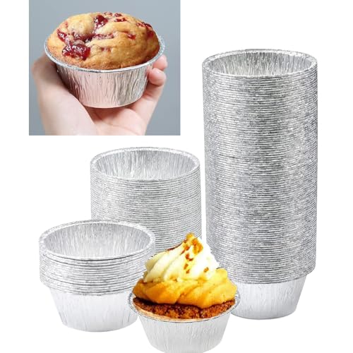 FutureHight 150 StüCke Aluminium Folie Cupcake Cups Ramekin Muffin Back FöRmchen, Einweg Muffin Liner, Ramekin Halter Cups, Aluminium Cupcake Back Form, Pudding Back FöRmchen von FutureHight