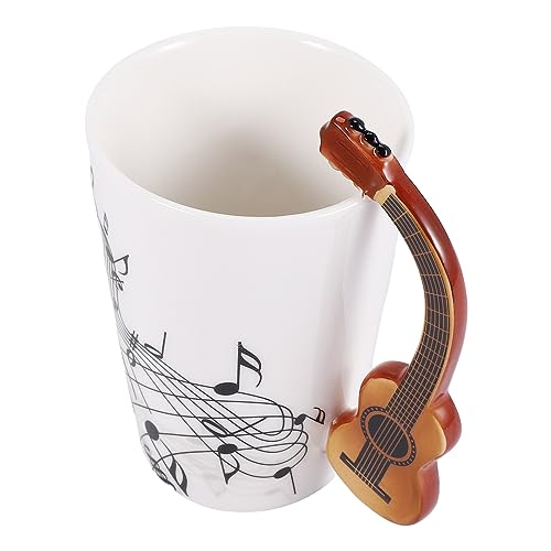 FutureHight Kreative Neuheit Gitarre Keramik Tasse frei Kaffee Milch Tee Tasse Persoenlichkeit Becher einzigartige Musikinstrument Geschenk Tasse von FutureHight