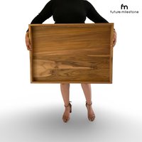 Ottoman Tablett Großes Serviertablett. Handgemachtes Hölzernes Mit Griffen Getränketablett. Couchtisch Tablett. Klar Finish von FutureMilestone