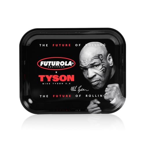 Futurola Tyson 2.0 X Rolltablett | Roll Zigaretten Tabak Rollteller aus Metall Zusammenarbeit mit Mike Tyson (Large) von Futurola