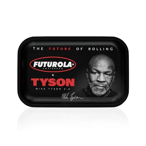 Futurola Tyson 2.0 X Rolltablett | Roll Zigaretten Tabak Rollteller aus Metall Zusammenarbeit mit Mike Tyson (Medium) von Futurola