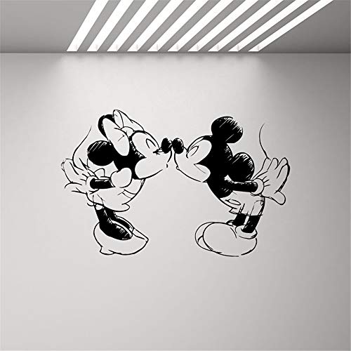 Mickey Mouse Wandaufkleber Aufkleber Mickey Mouse Minnie Mouse Kissing Wandtattoo Kinder Schlafzimmer Kinderzimmer Hochzeit Cartoon Dekor von Futyao